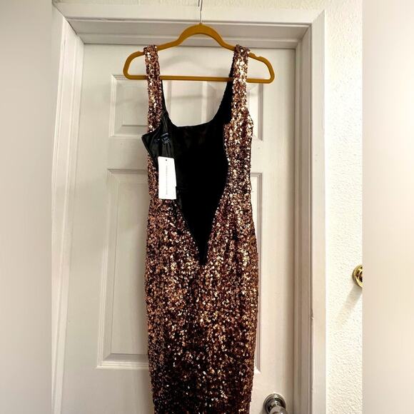 French Connection - Gold & Black Sequins Dress 8 AMAZING 🤩 - Picture 4 of 6